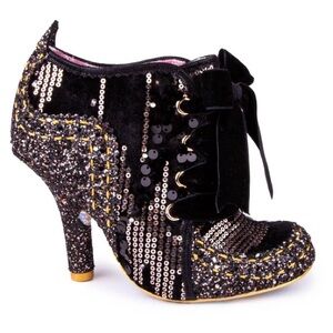Irregular Choice Black and Gold Sequin Heels